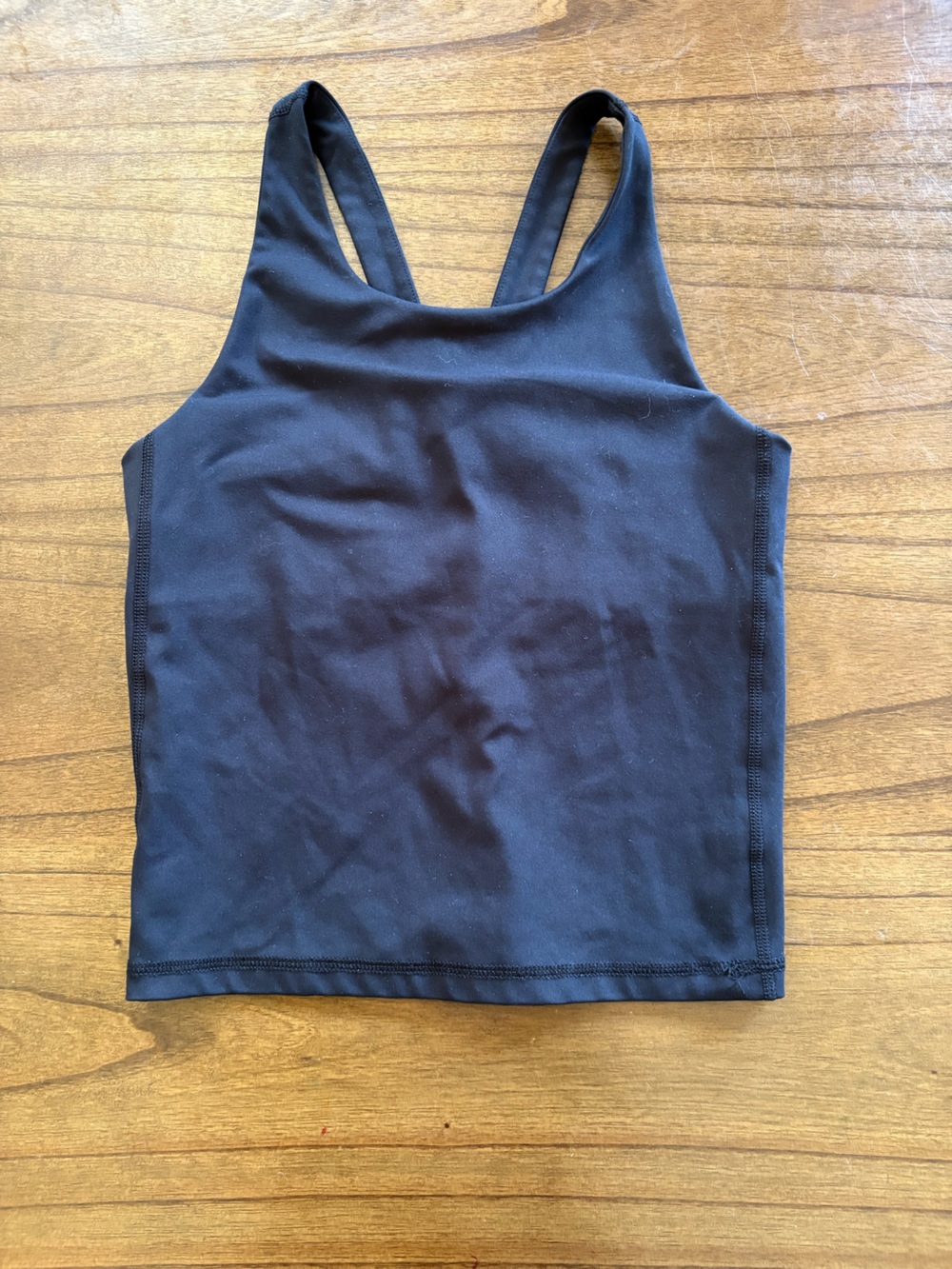 FWD Black Cropped Workout Tank Top with Built in Bra